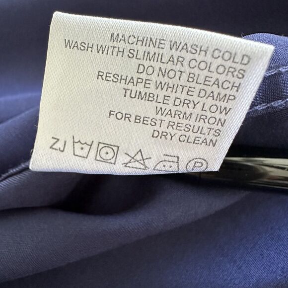 Flex Dress Shirt Mens Size M Navy Blue Luxury Collection Designed in Italy - Picture 6 of 10